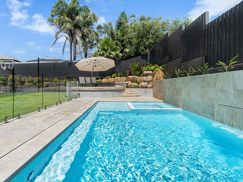 Pool in sunny backgarden